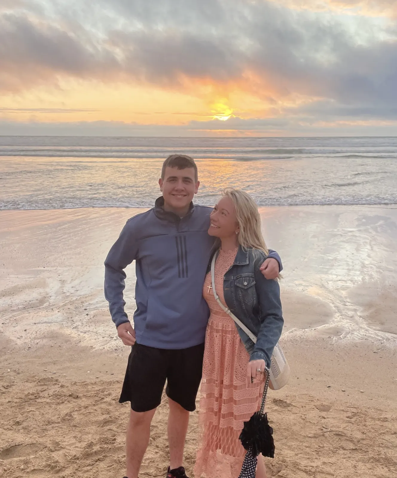 Jamie Rees, photographed at sunset with a loved one